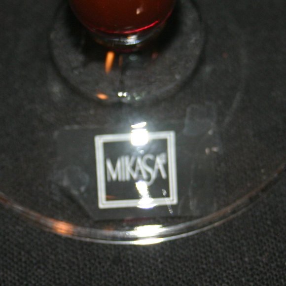 Set of 4 Crystal Mikasa Festive Kensington Goblets made in Slovakia R-647 - Picture 5 of 7